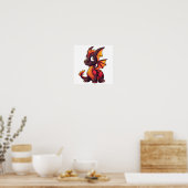 Cartoon Dragon Illustration Poster (Küche)