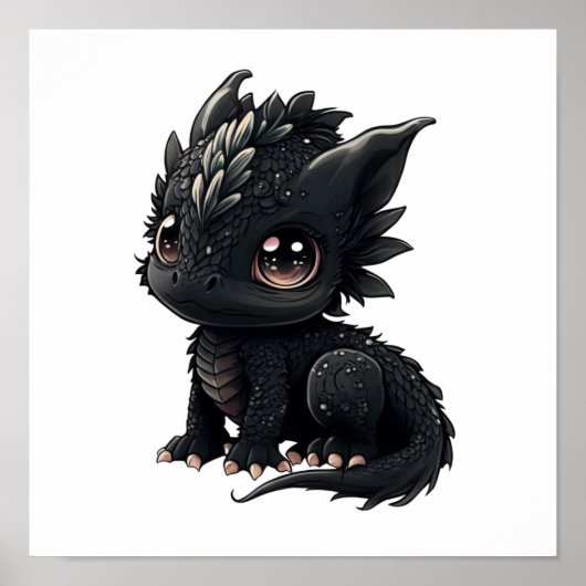 Cartoon Dragon Illustration Poster (Vorne)