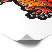 Cartoon Dragon Illustration Poster (Ecke)