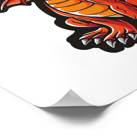 Cartoon Dragon Illustration Poster (Ecke)