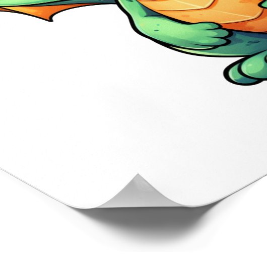 Cartoon Dragon Illustration Poster (Ecke)