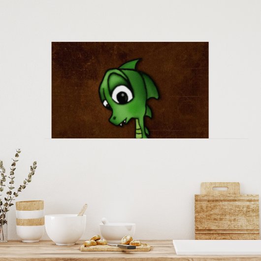 Cartoon Dragon Poster (Küche)