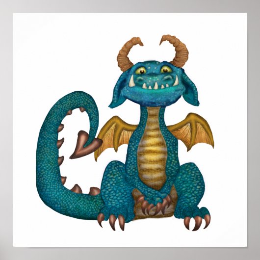 Cartoon Dragon Poster (ohne Vorzeichen - ohne Hint (Vorne)