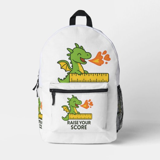 Cartoon Dragon Ruler Sticker - Niedlich School Bedruckter Rucksack (Vorderseite)