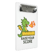 Cartoon Dragon Ruler Sticker - Niedlich School Mini Klemmbrett (Schrägansicht)
