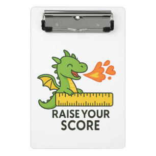 Cartoon Dragon Ruler Sticker - Niedlich School Mini Klemmbrett