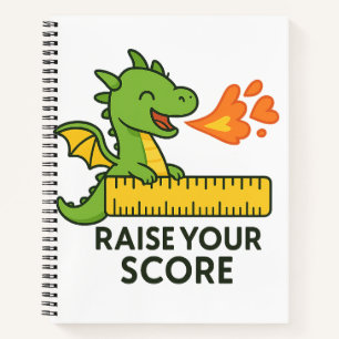 Cartoon Dragon Ruler Sticker - Niedlich School Notizblock
