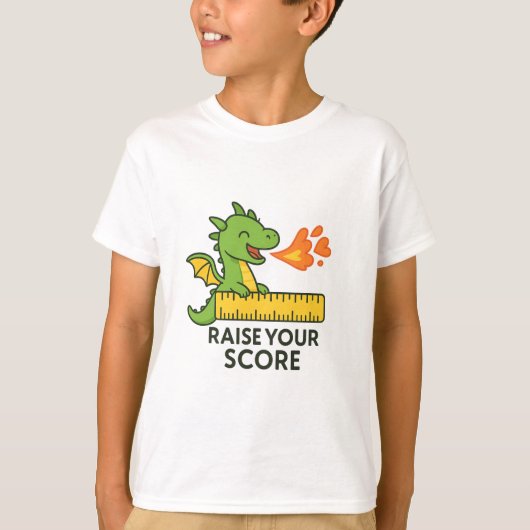 Cartoon Dragon Ruler Sticker - Niedlich School T-Shirt (Vorderseite)