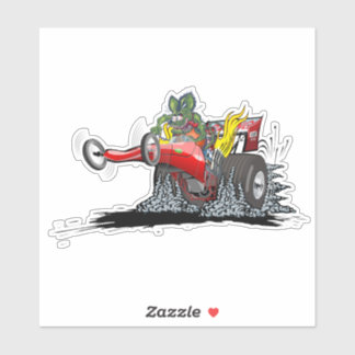 Cartoon-Dragster Aufkleber