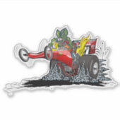 Cartoon-Dragster Aufkleber (Vorderseite)