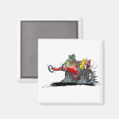 Cartoon-Dragster Magnet (Vorderseite/Rückseite)