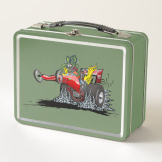 Cartoon-Dragster Metall Brotdose