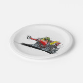 Cartoon Dragster Pappteller (Schrägansicht)