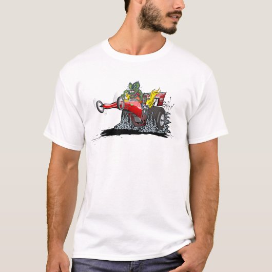 Cartoon-Dragster T-Shirt (Vorderseite)