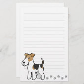 Cartoon-Drahtfox-Terrier Briefpapier (Vorne/Hinten)