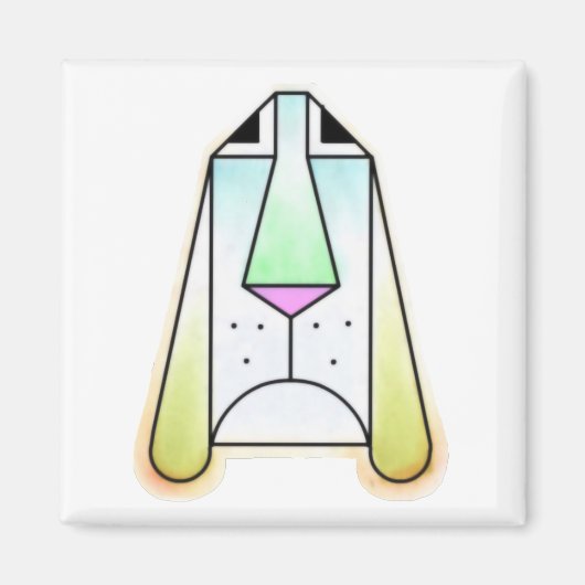 Cartoon Droopy Bloodhound Magnet (Vorne)