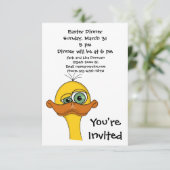 Cartoon Duck Einladung (Stehend Vorderseite)