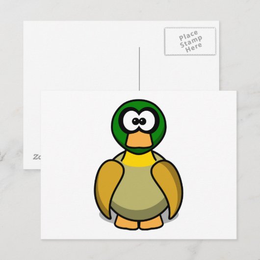 Cartoon Duck Postkarte (Vorne/Hinten)