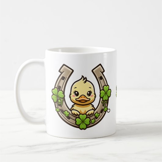 Cartoon Duckling auf der keltischen Horseshoe-Tass Kaffeetasse (Links)