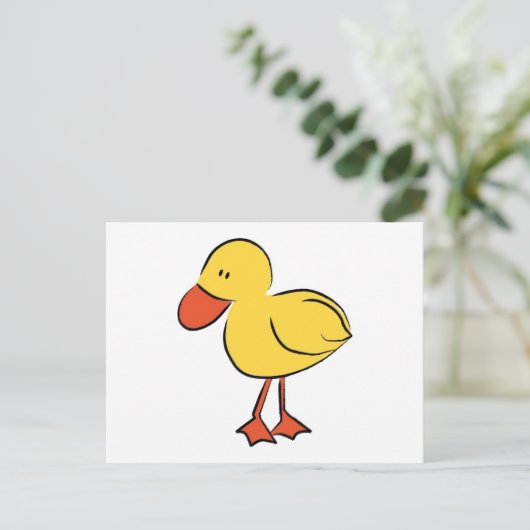 Cartoon Duckling Postkarte (Stehend Vorderseite)