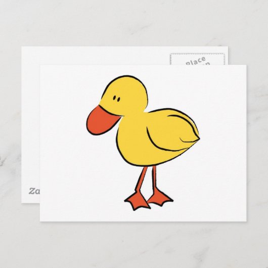 Cartoon Duckling Postkarte (Vorne/Hinten)