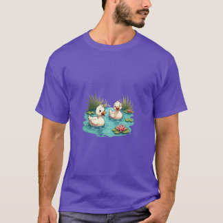 Cartoon Ducks Pond T - Shirt