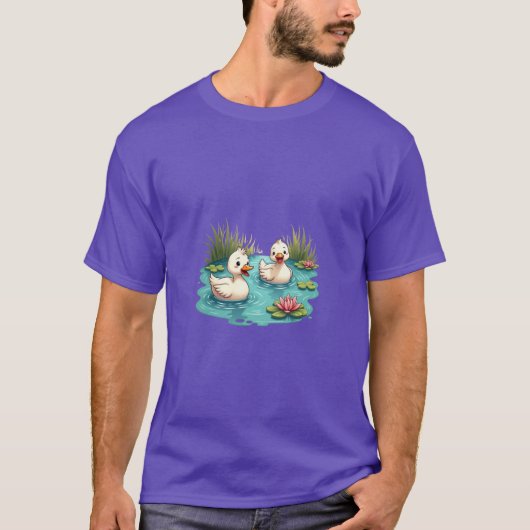 Cartoon Ducks Pond T - Shirt (Vorderseite)