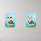 Cartoon Eagle on Rock – Cute Vector Character Bilderwand Sets (Vorderseite)