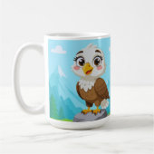 Cartoon Eagle on Rock – Cute Vector Character Kaffeetasse (Links)