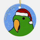 Cartoon Eclectus Weihnachtsverzierung Keramikornament (Vorne)