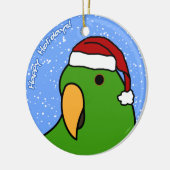 Cartoon Eclectus Weihnachtsverzierung Keramikornament (Links)