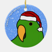 Cartoon Eclectus Weihnachtsverzierung Keramikornament (Hinten)