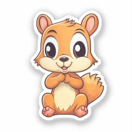 Cartoon-Eichhörnchen Aufkleber (Vorderseite)