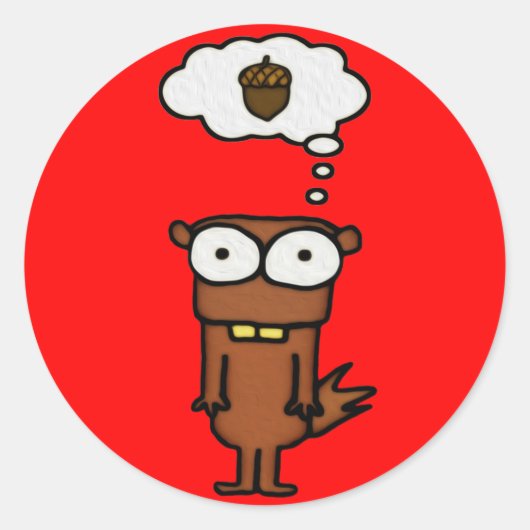 Cartoon Eichhörnchen Runder Aufkleber (Vorderseite)