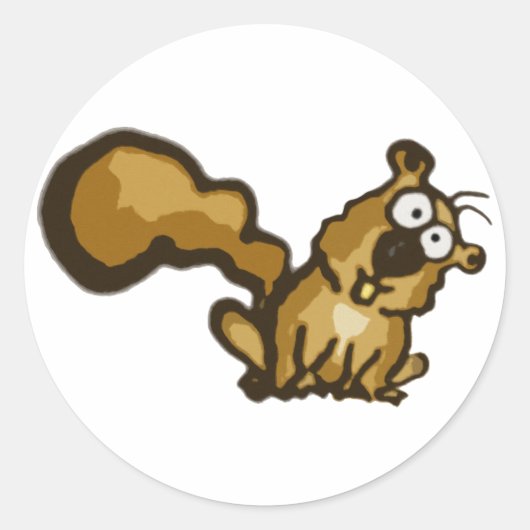 Cartoon Eichhörnchenkleber Runder Aufkleber (Vorderseite)