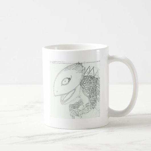 Cartoon-Eidechsenmonster Kaffeetasse (Rechts)