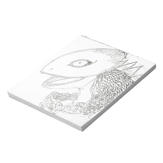 Cartoon-Eidechsenmonster Notizblock (Rotiert)