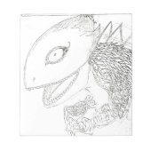 Cartoon-Eidechsenmonster Notizblock (Vorderseite)
