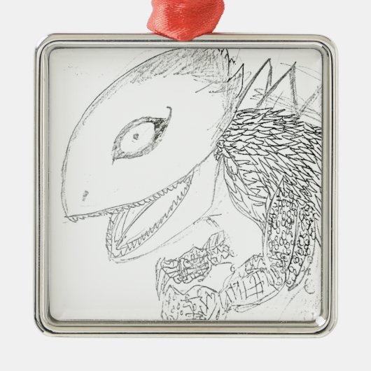 Cartoon-Eidechsenmonster Ornament Aus Metall (Vorne)