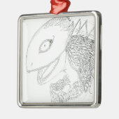 Cartoon-Eidechsenmonster Ornament Aus Metall (Links)