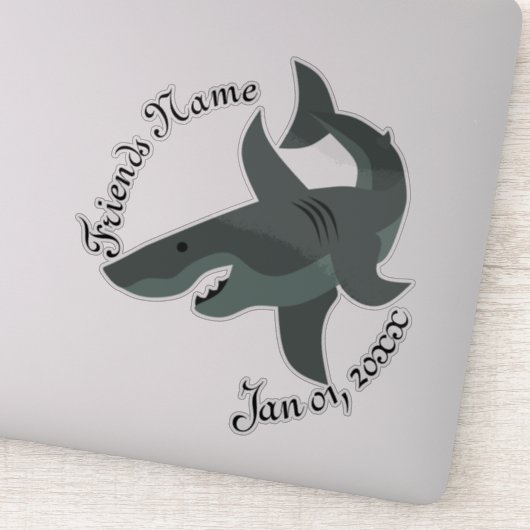 Cartoon einer Beängstigenden Weißen Haikonserve Aufkleber (Detail)