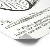 Cartoon einer Lady auf einem Velocipede, 1869 Poster (Ecke)