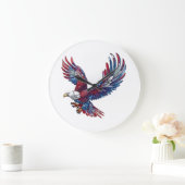 Cartoon eines Adlers, 4. Juli Große Wanduhr (Zuhause)