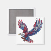 Cartoon eines Adlers, 4. Juli Magnet (Vorderseite/Rückseite)