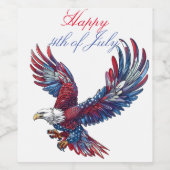 Cartoon eines Adlers, 4. Juli Weinetikett (Einzelnes Label)