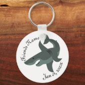 Cartoon eines Beängstigenden Großen Hais Schlüsselanhänger (Vorderseite)