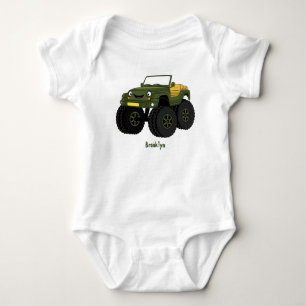 Cartoon eines grünen Monster Baby Strampler