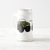 Cartoon eines grünen Monster Bierglas (Vorderseite Links)