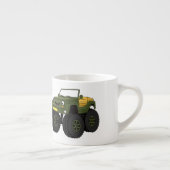 Cartoon eines grünen Monster Espressotasse (Rechts)