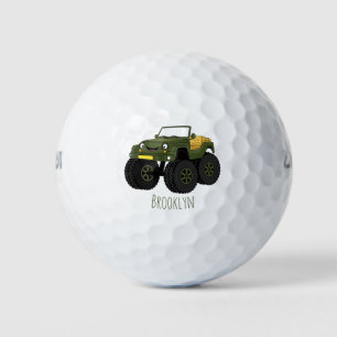 Cartoon eines grünen Monster Golfball